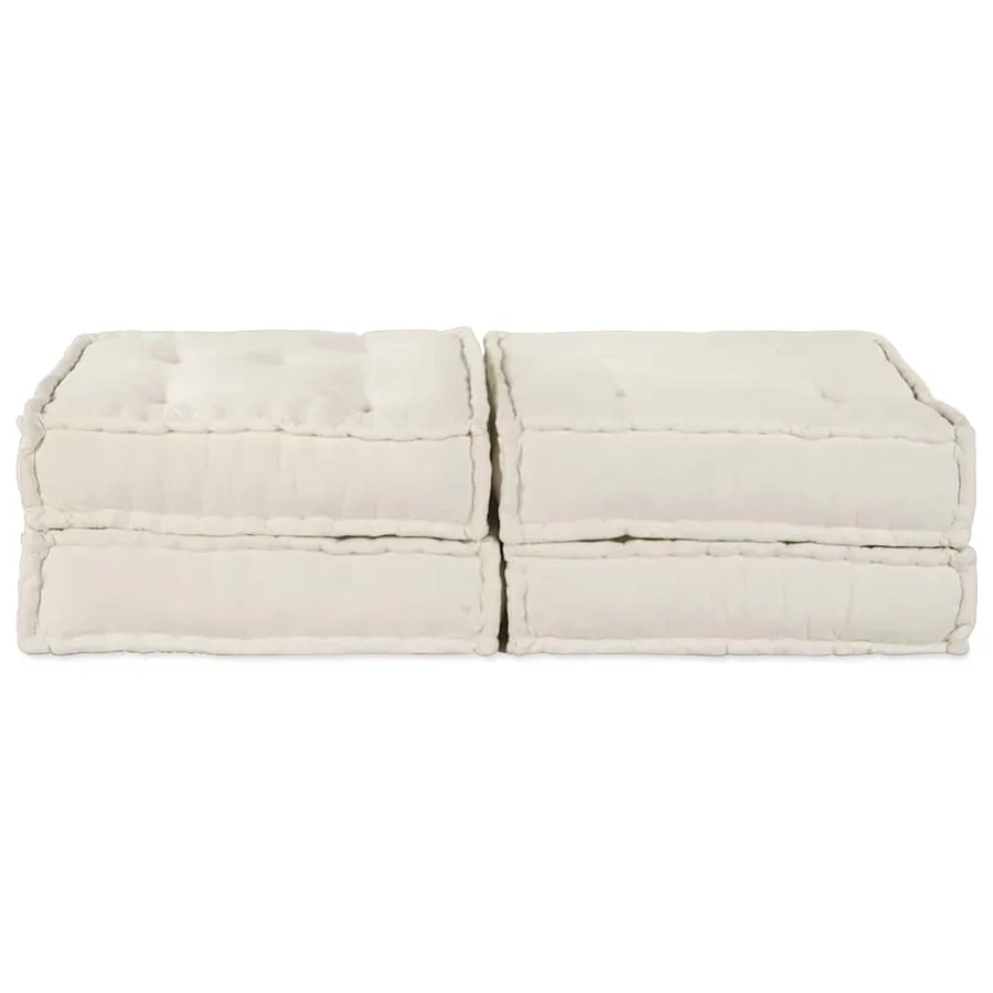 Unité de canapé modulaire 2 pcs Crème 140 x 70 x 36 cm Tissu - 5