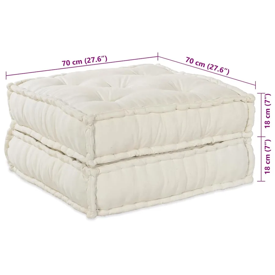 Unité de canapé modulaire 2 pcs Crème 140 x 70 x 36 cm Tissu - 9