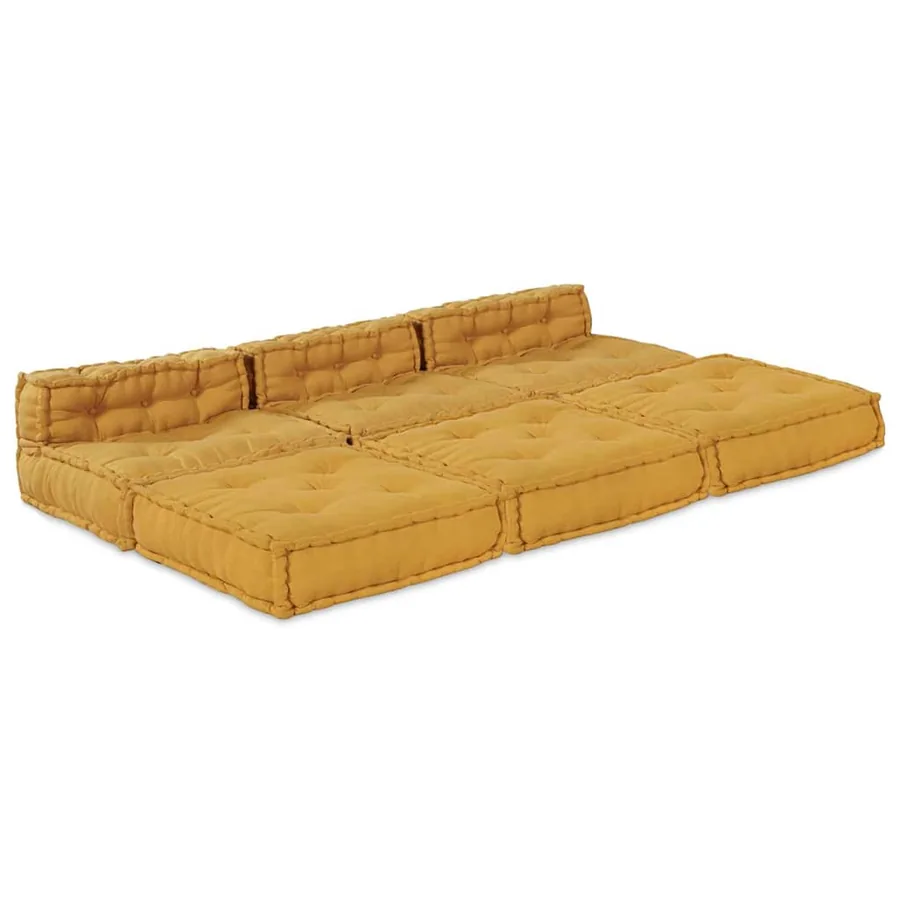 Unité de canapé modulaire 4 pcs Jaune Tissu