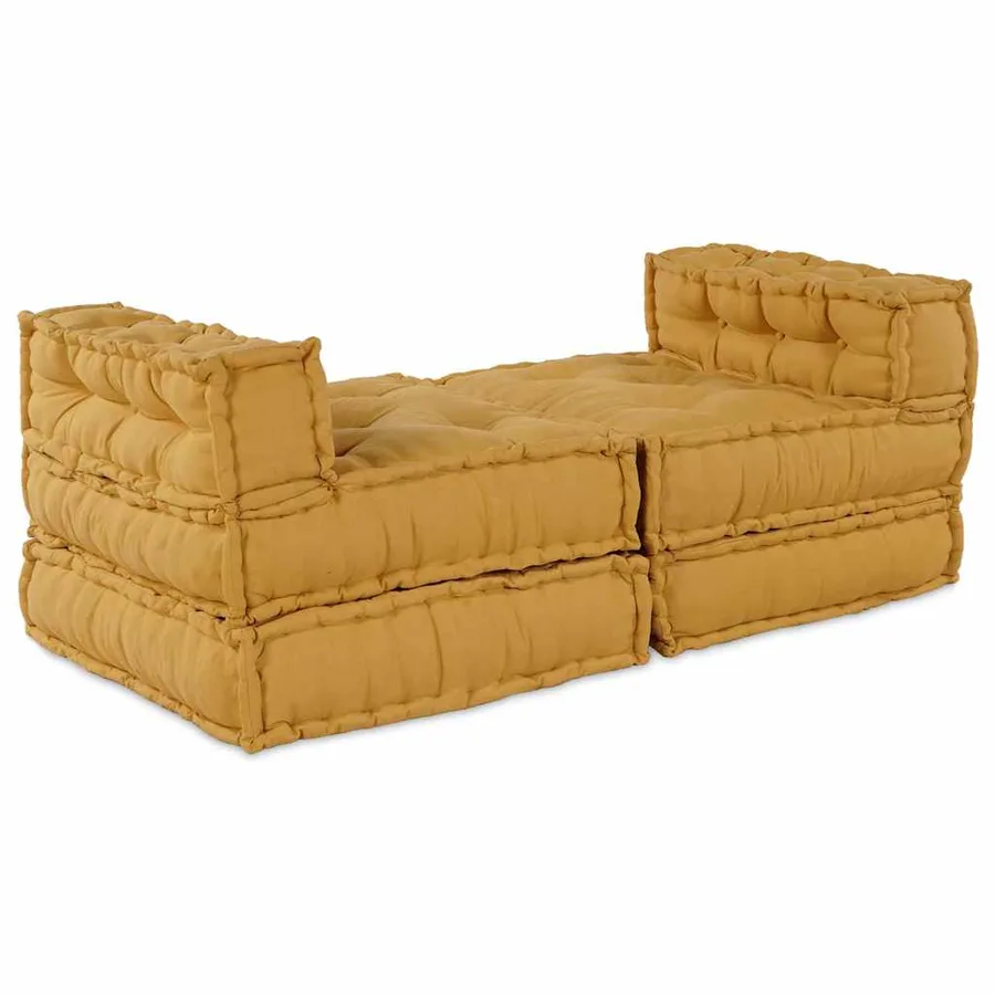 Unité de canapé modulaire 4 pcs Jaune Tissu - 5