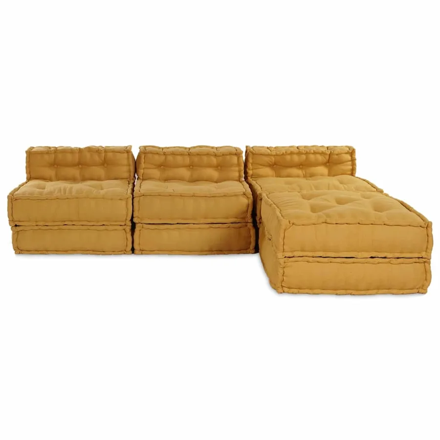Unité de canapé modulaire 4 pcs Jaune Tissu - 6