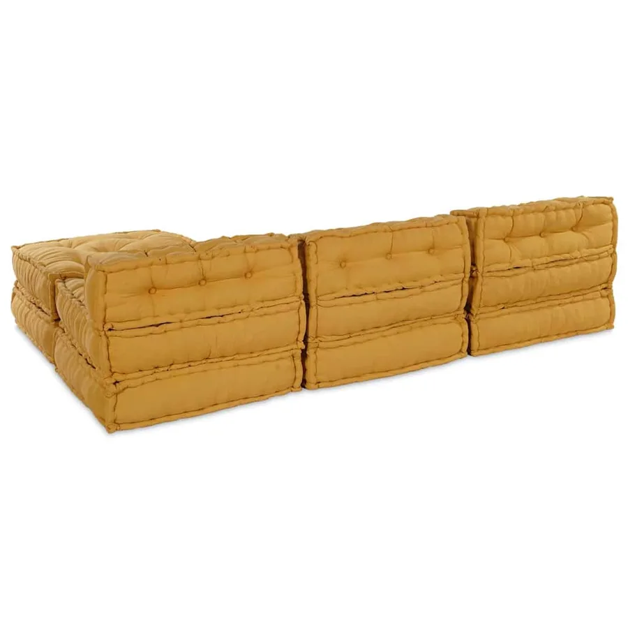 Unité de canapé modulaire 4 pcs Jaune Tissu - 7