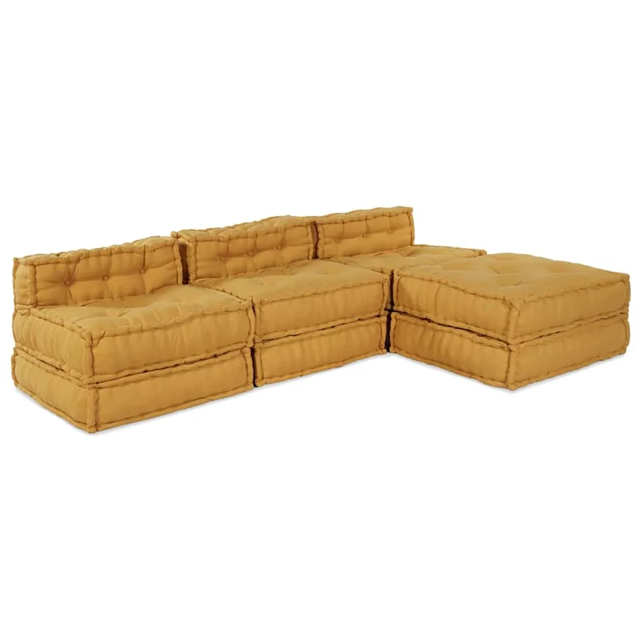 Unité de canapé modulaire 4 pcs Jaune Tissu - 8