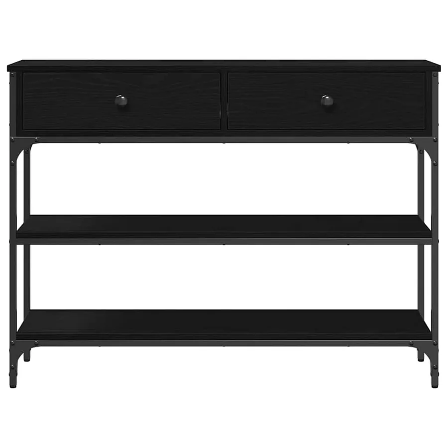 Table console Chêne noir 100 x 25 x 75 cm Bois d'ingénierie - 6