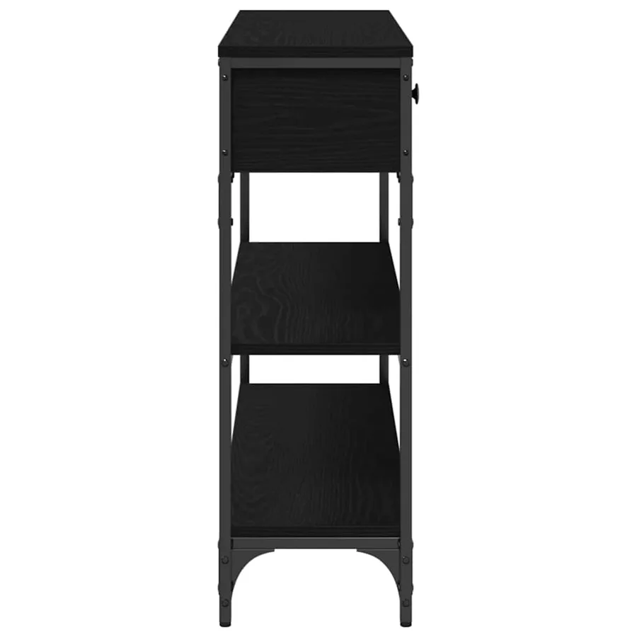 Table console Chêne noir 100 x 25 x 75 cm Bois d'ingénierie - 7