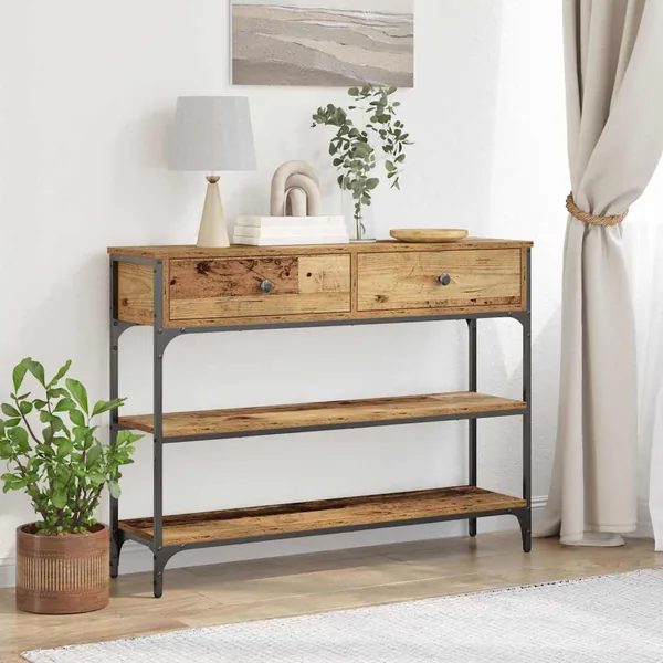 Table console Bois ancien 100 x 25 x 75 cm Bois d'ingénierie