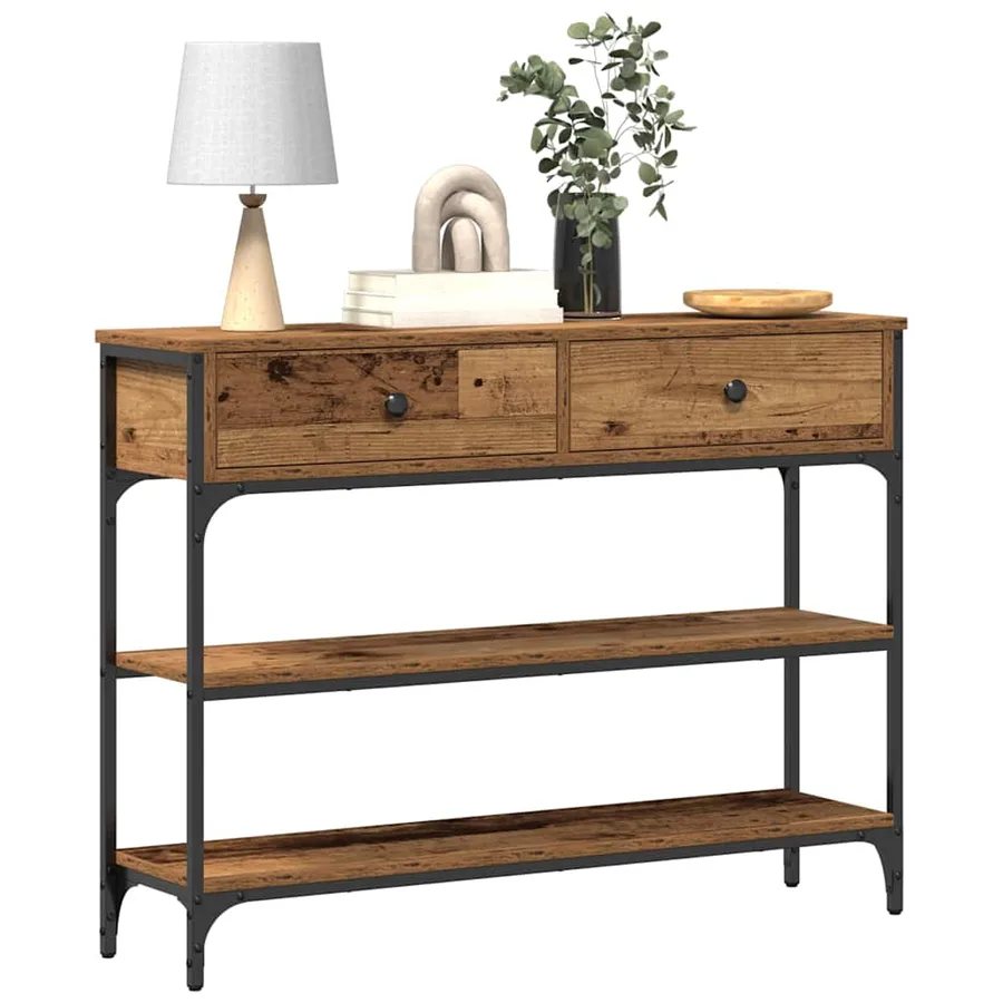 Table console Bois ancien 100 x 25 x 75 cm Bois d'ingénierie - 3