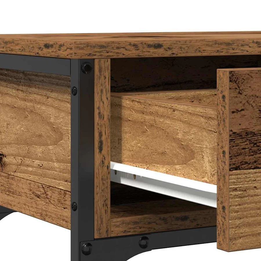 Table console Bois ancien 100 x 25 x 75 cm Bois d'ingénierie - 9