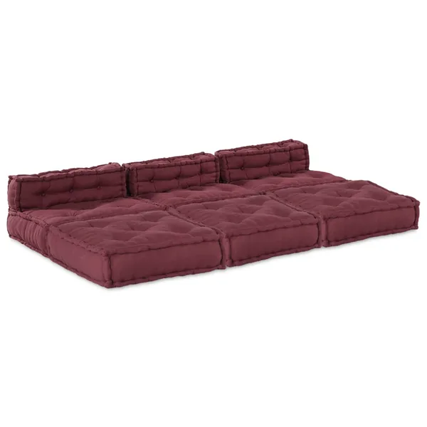 Unité de canapé modulaire 4 pcs Marron Tissu