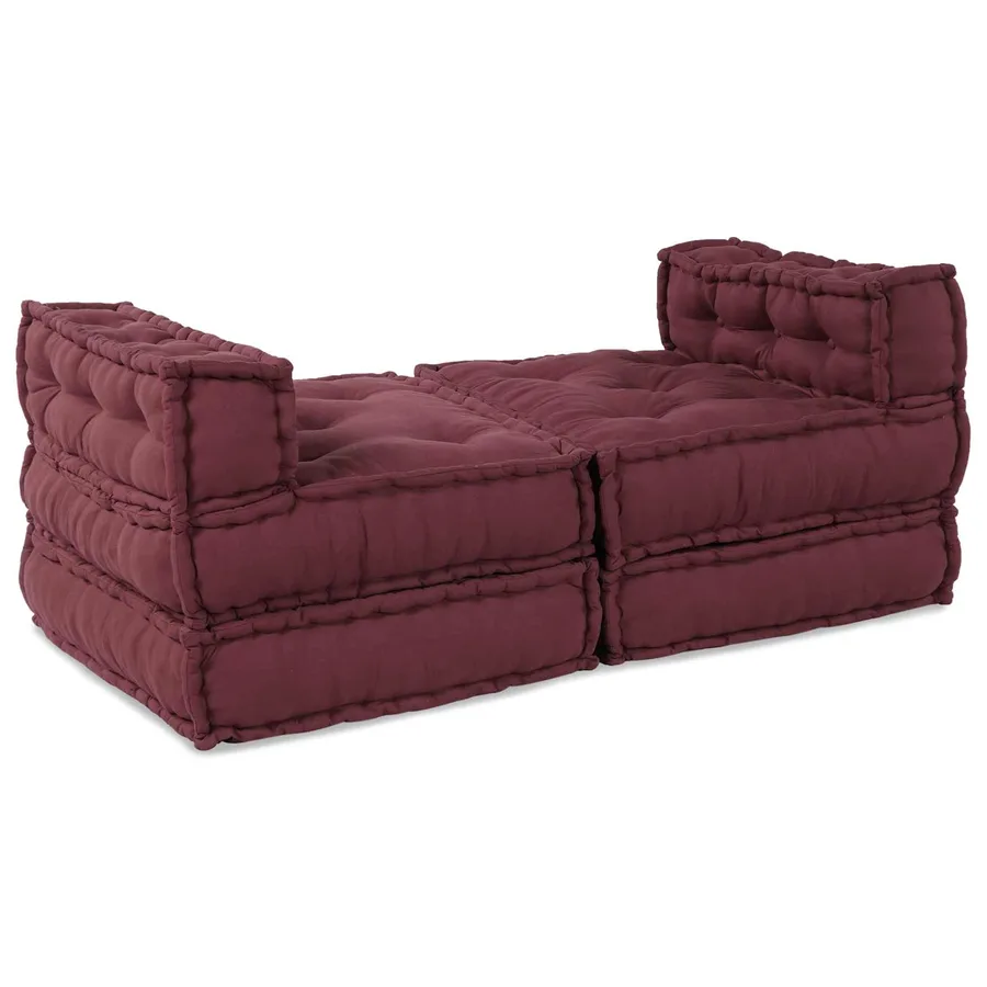 Unité de canapé modulaire 4 pcs Marron Tissu - 4