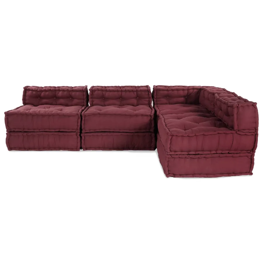 Unité de canapé modulaire 4 pcs Marron Tissu - 5