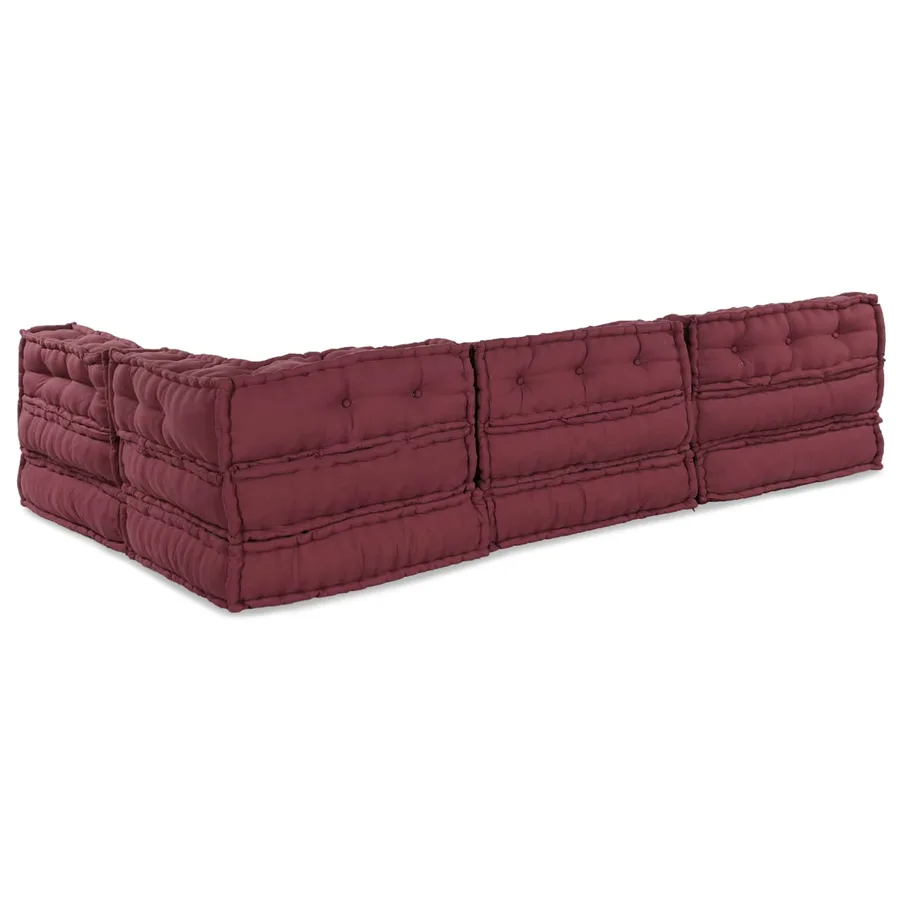 Unité de canapé modulaire 4 pcs Marron Tissu - 6