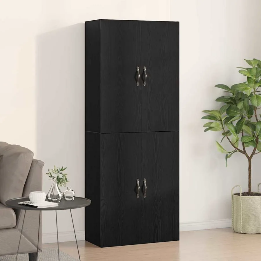 Armoire Murale Montage mural 2 pcs Chêne noir 69,5 x 34 x 90 cm
