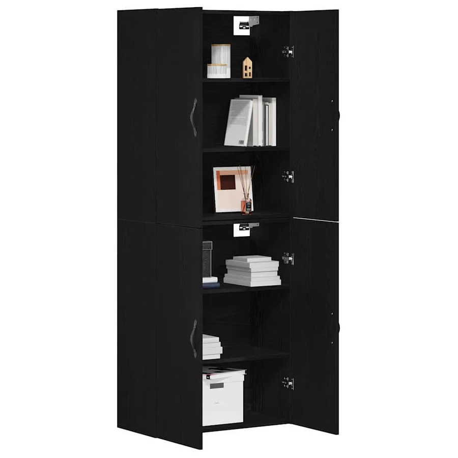 Armoire Murale Montage mural 2 pcs Chêne noir 69,5 x 34 x 90 cm - 3