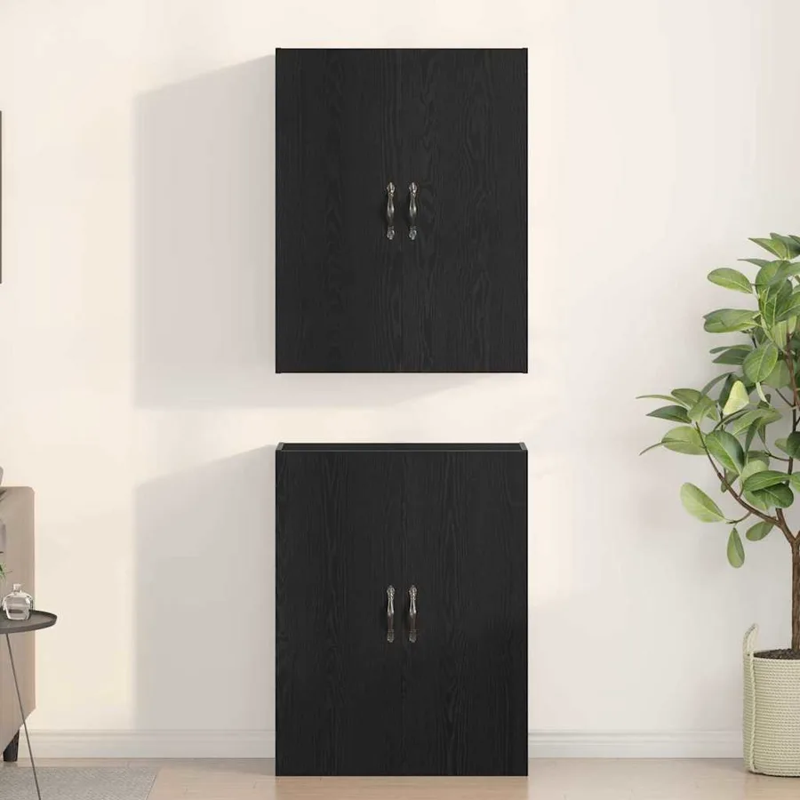 Armoire Murale Montage mural 2 pcs Chêne noir 69,5 x 34 x 90 cm - 4