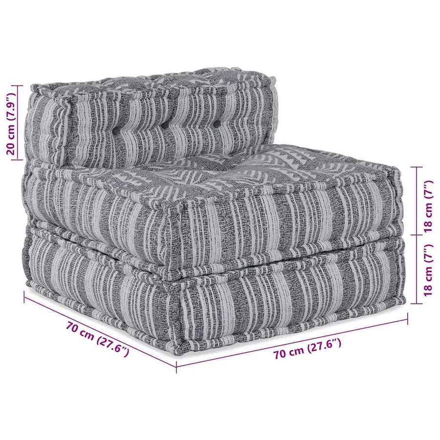 Unité de canapé modulaire 4 pcs Impression Grise Tissu - 14