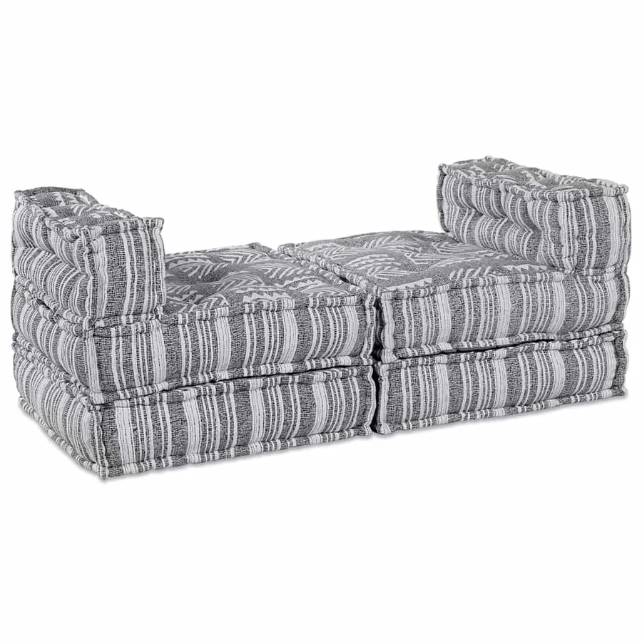Unité de canapé modulaire 4 pcs Impression Grise Tissu - 4