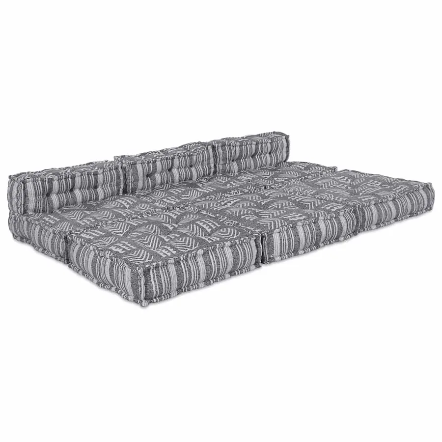 Unité de canapé modulaire 4 pcs Impression Grise Tissu - 6