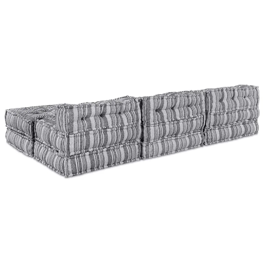 Unité de canapé modulaire 4 pcs Impression Grise Tissu - 8