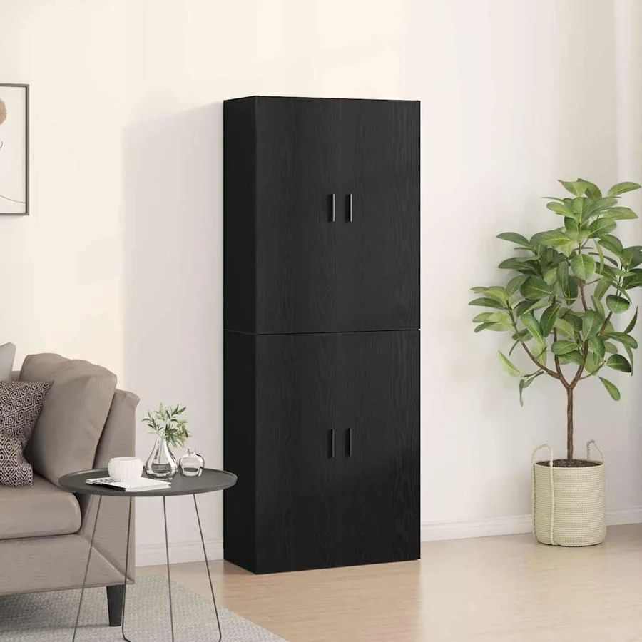 Armoire Murale Montage mural 2 pcs Chêne noir 69,5 x 34 x 90 cm