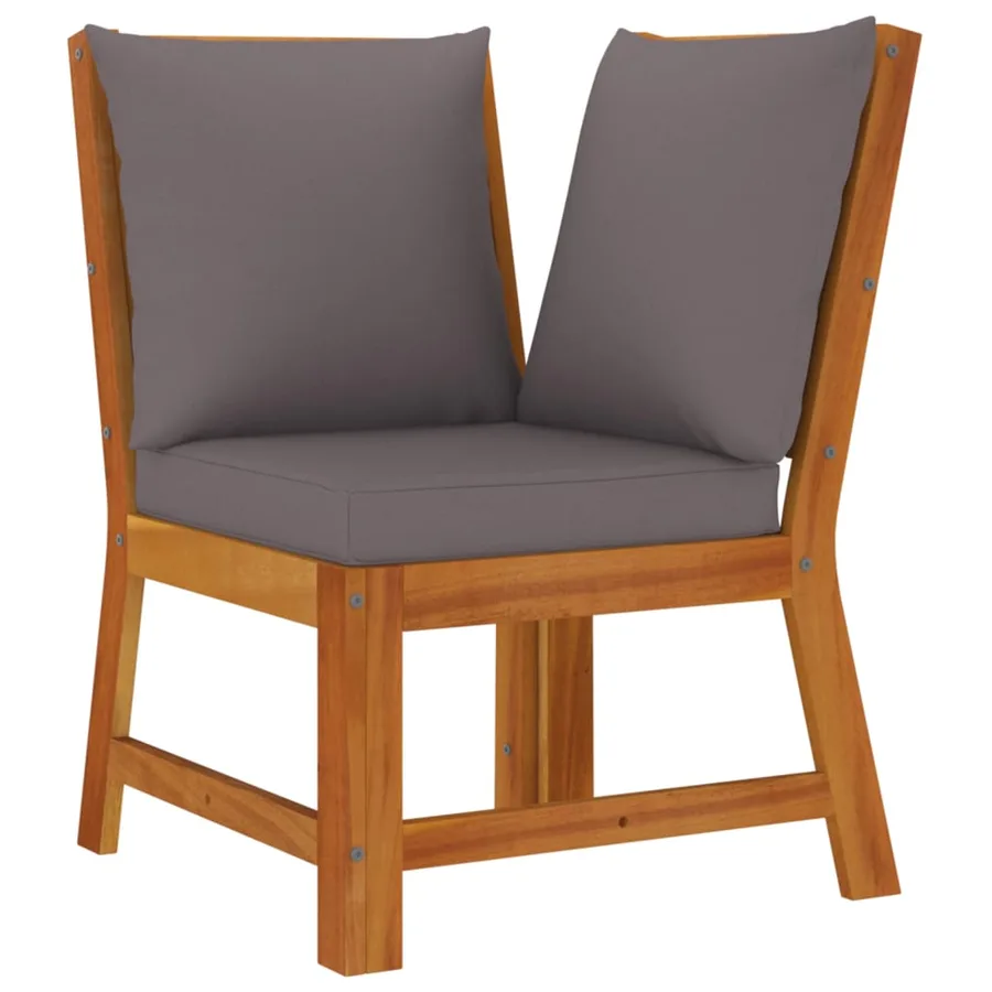 Ensemble à manger de jardin 6 pcs avec coussins Bois d'acacia - 6