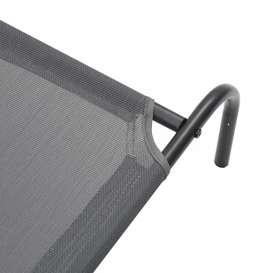 Lit surélevé pour chien gris 130x80x20 cm textilène et acier - 7