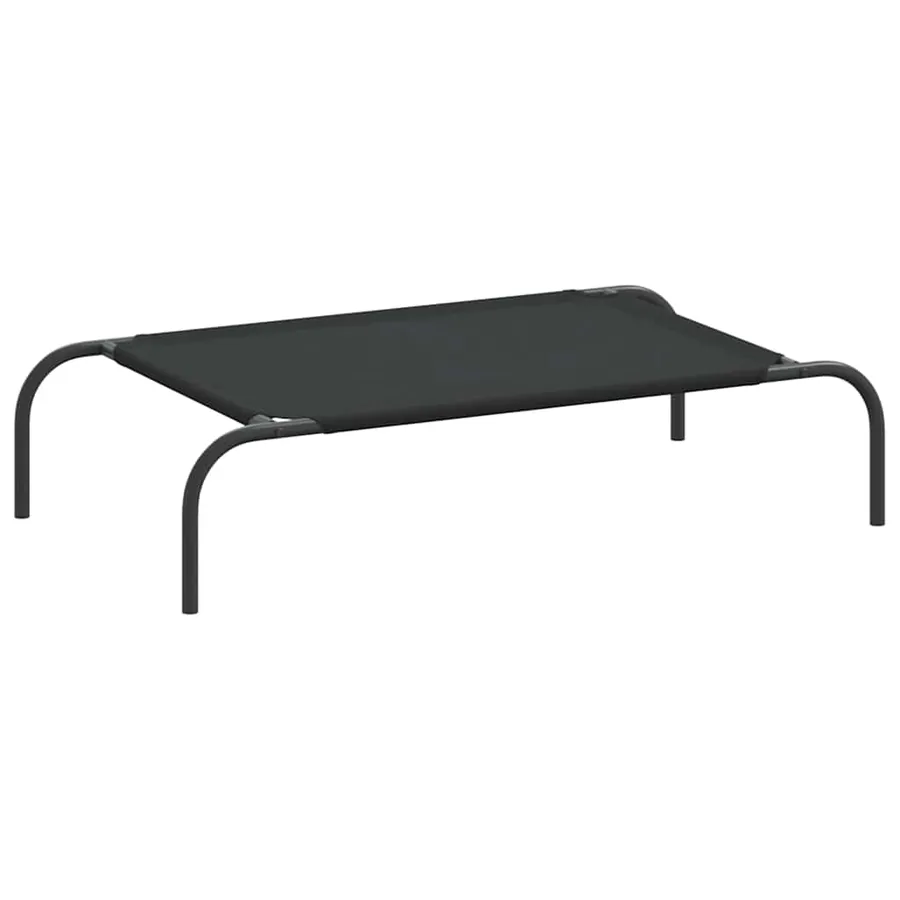 Lit surélevé pour chien noir 90x50x20 cm tissu oxford et acier - 2