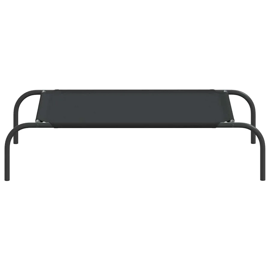 Lit surélevé pour chien noir 90x50x20 cm tissu oxford et acier - 4