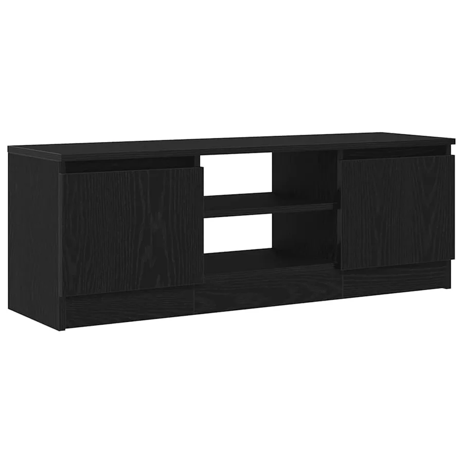 Meuble TV chêne noir 102x30x36 cm bois d'ingénierie - 2