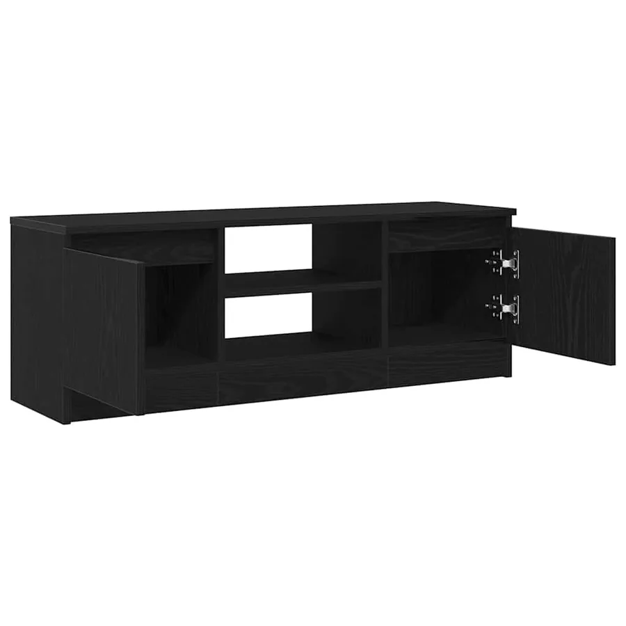 Meuble TV chêne noir 102x30x36 cm bois d'ingénierie - 5