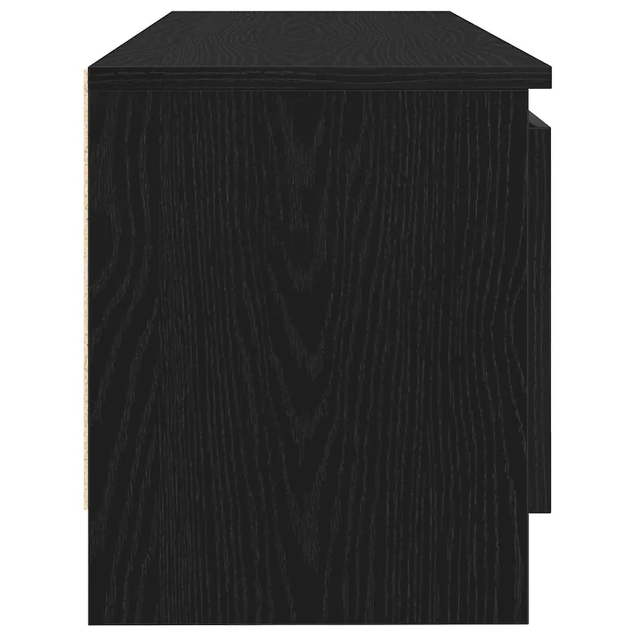 Meuble TV chêne noir 102x30x36 cm bois d'ingénierie - 7