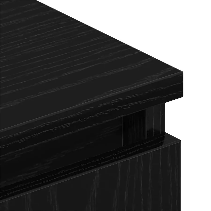Meuble TV chêne noir 102x30x36 cm bois d'ingénierie - 9