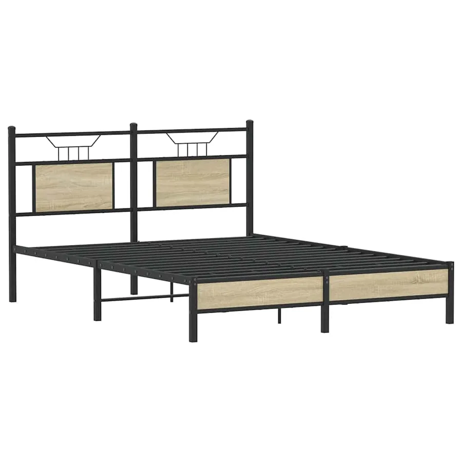 Cadre de lit sans matelas chêne sonoma 140x190 cm - 5