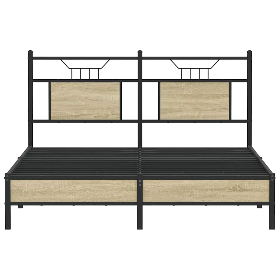 Cadre de lit sans matelas chêne sonoma 140x190 cm - 6
