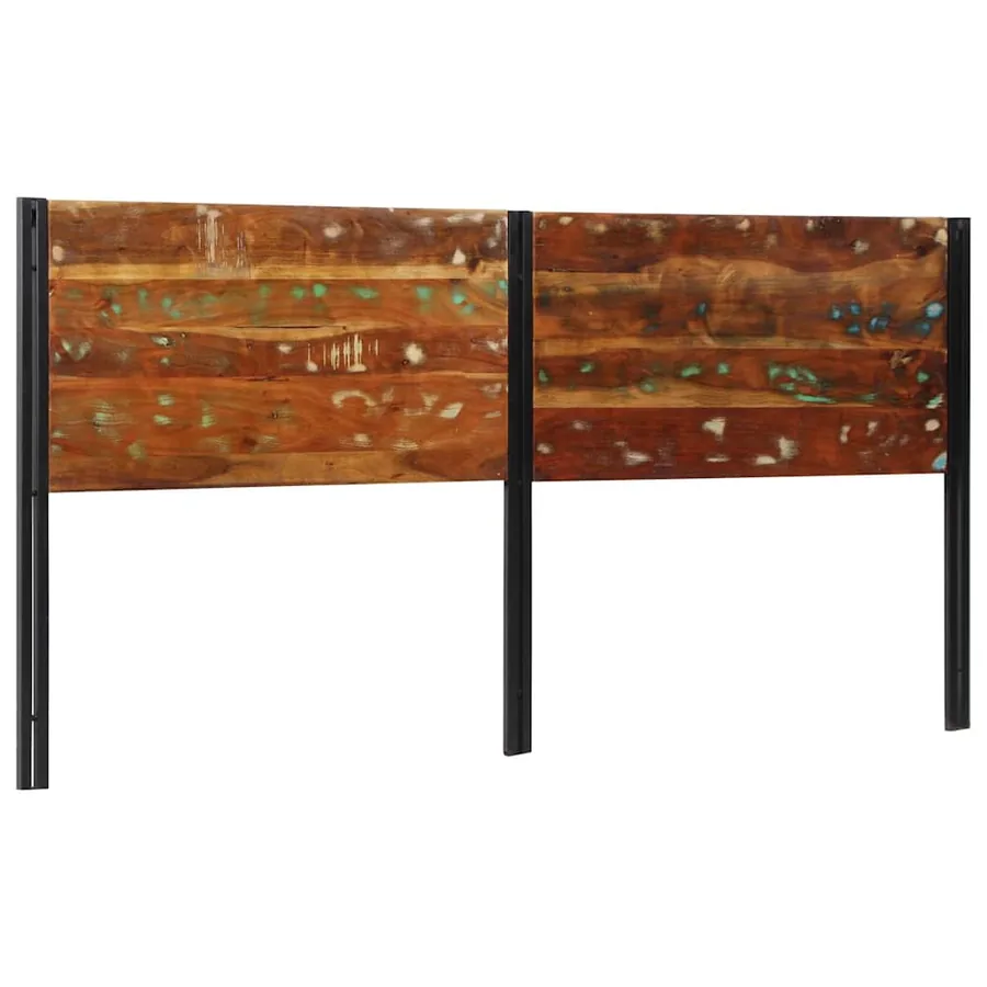 Tête de lit 200 cm bois massif récupéré et fer - 10