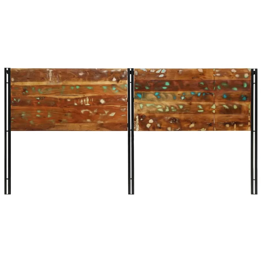 Tête de lit 200 cm bois massif récupéré et fer - 2