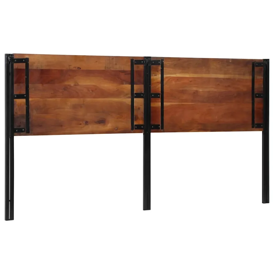 Tête de lit 200 cm bois massif récupéré et fer - 3