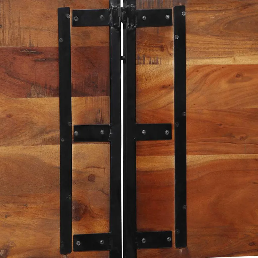 Tête de lit 200 cm bois massif récupéré et fer - 5