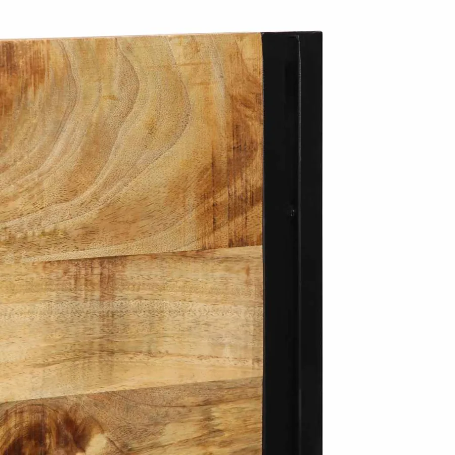 Tête de lit 120 cm bois massif manguier et fer - 6