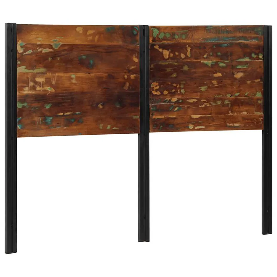 Tête de lit 140 cm bois massif récupéré et fer - 2