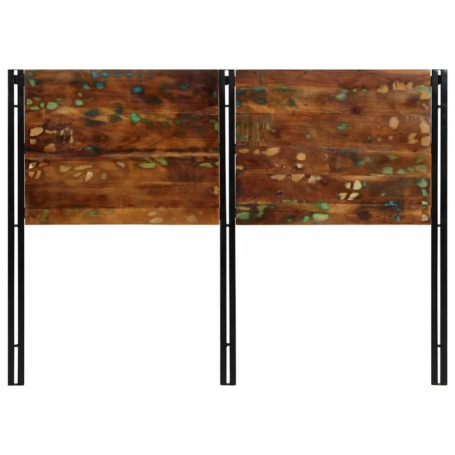 Tête de lit 140 cm bois massif récupéré et fer - 4