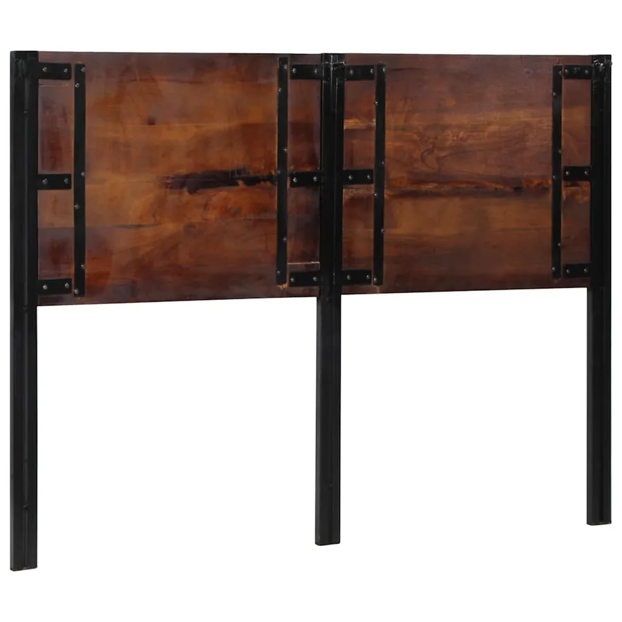 Tête de lit 140 cm bois massif récupéré et fer - 5