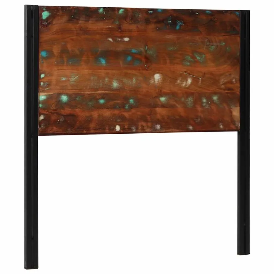 Tête de lit 100 cm bois massif récupéré et fer - 3