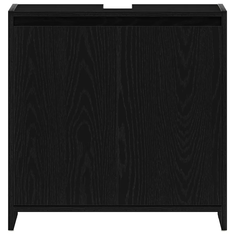 Armoire de bain chêne noir 60x33x60 cm bois d'ingénierie - 6