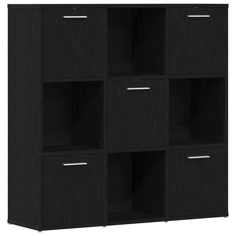 Bibliothèque en chêne noir 90 x 28 x 90 cm bois d'ingénierie - 2