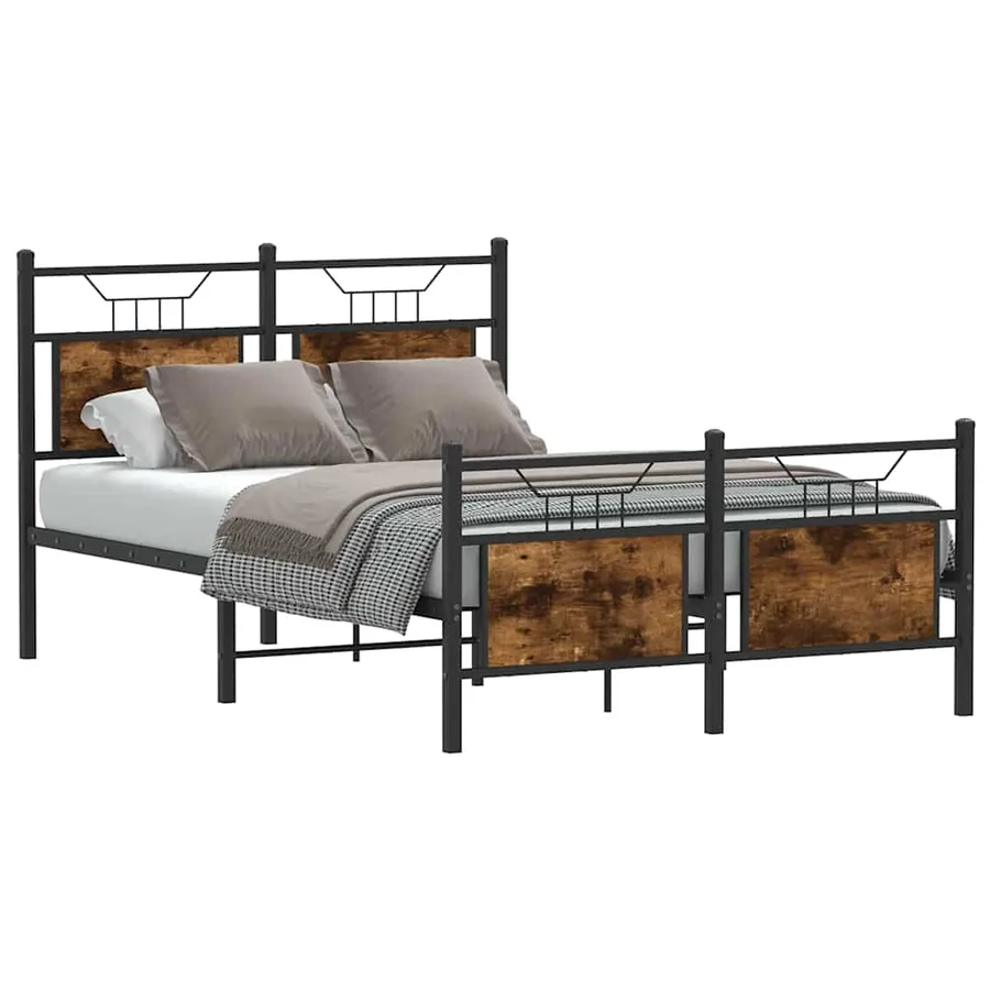 Cadre de lit sans matelas chêne fumé 120x190 cm bois ingénierie - 3