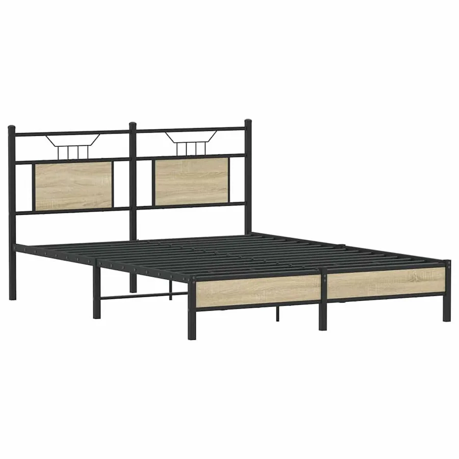 Cadre de lit sans matelas chêne sonoma 150x200 cm - 5