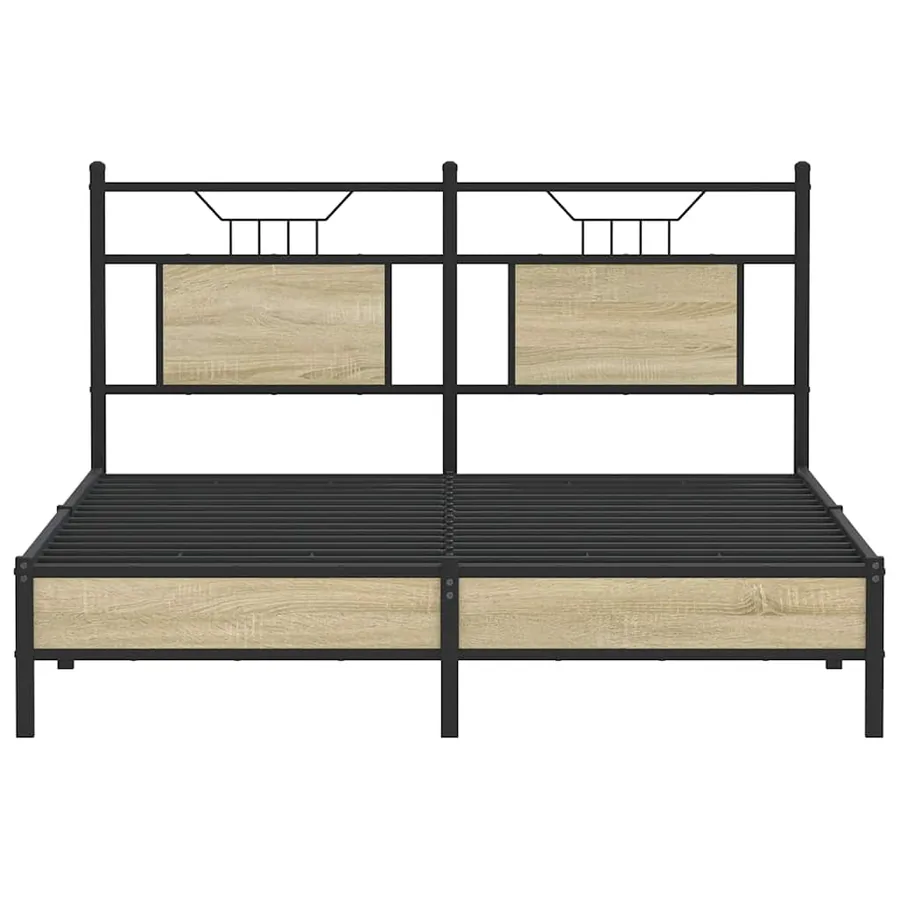 Cadre de lit sans matelas chêne sonoma 150x200 cm - 6