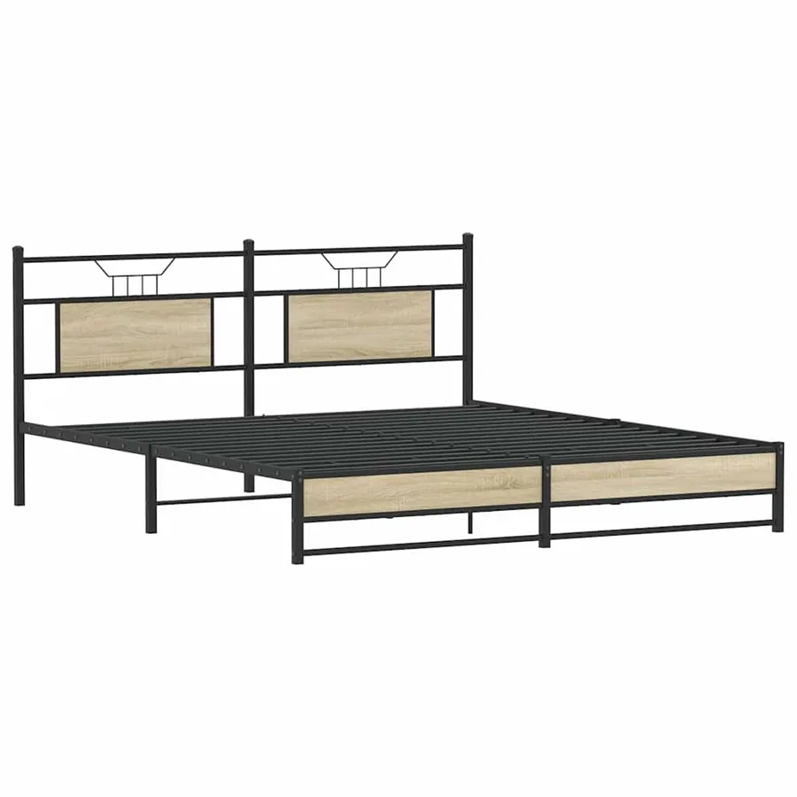 Cadre de lit sans matelas chêne sonoma 160x200 cm - 3