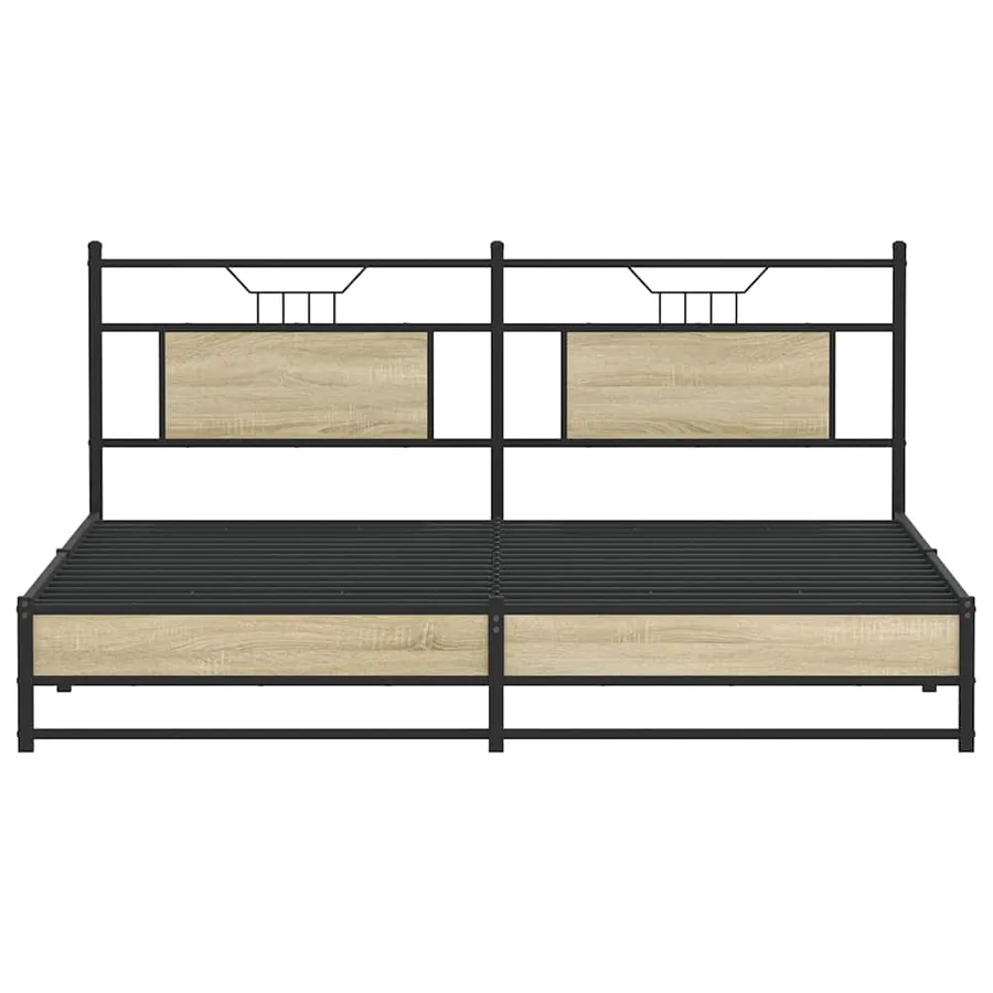 Cadre de lit sans matelas chêne sonoma 160x200 cm - 6